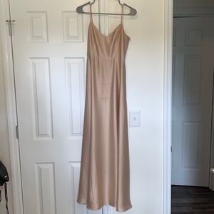 “MuMu” Champagne satin bridesmaid dress, size S